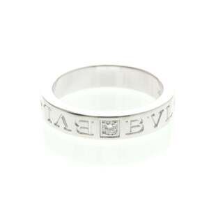 Bvlgari Double Logo Diamond Ring White Gold (18K) Fashion Diamond Band Ring S...